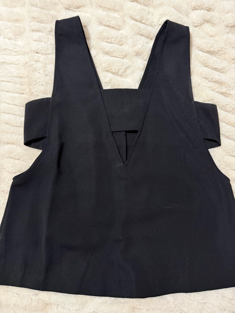 Black V-Neck Crop Top